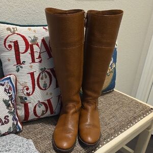 Tory Burch Tan Leather Heeled Boots